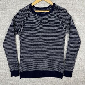 Firth Sz M Sweater Wool Cashmere Blue Chunky Waffle Knit Quiet Luxury Preppy